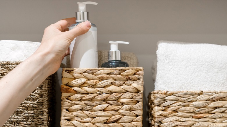 Bathroom storage baskets