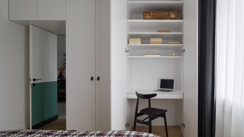 Small bedroom with built-in storage
