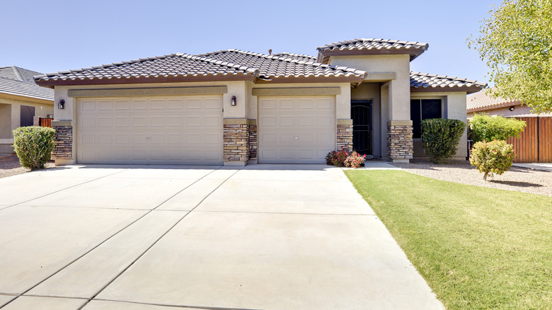 New concrete driveway