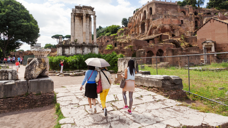 People touring ancient Rome