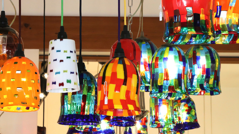 Colorful Murano glass light shades