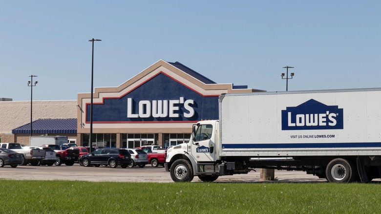 Exterior of Lowe's with delivery truck