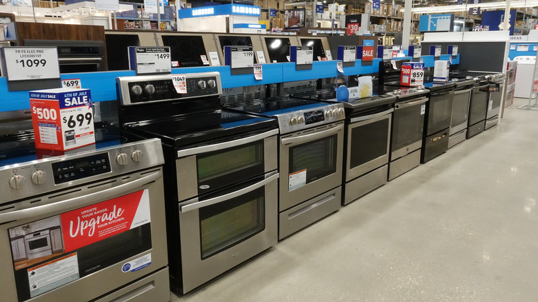 Range options at Lowe's store