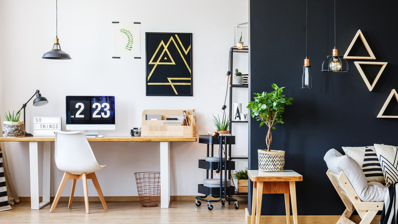 accent wall in home office