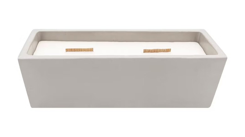 Rectangle Shaped Outdoor Concrete Candle from Aldi