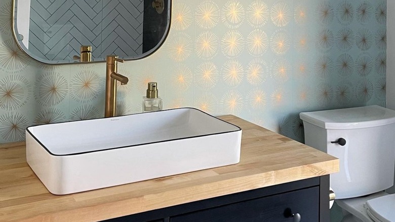 Stylish glam butchers block vanity 