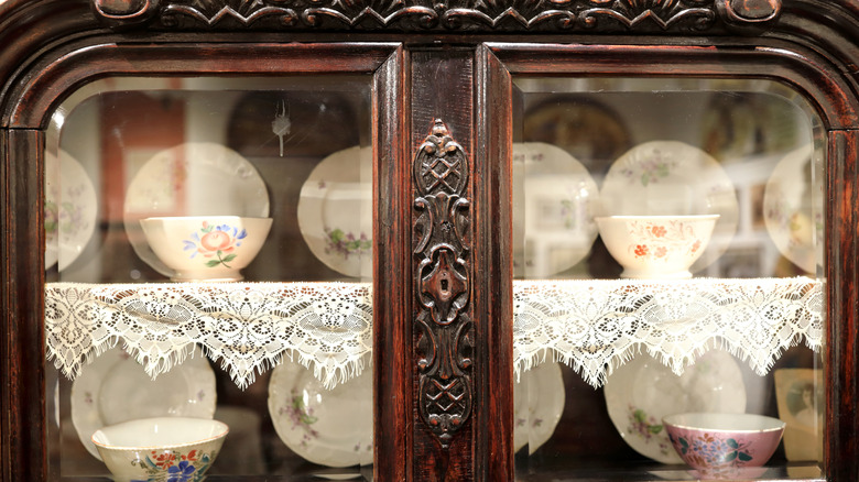 old-fashioned china cabinet hutch