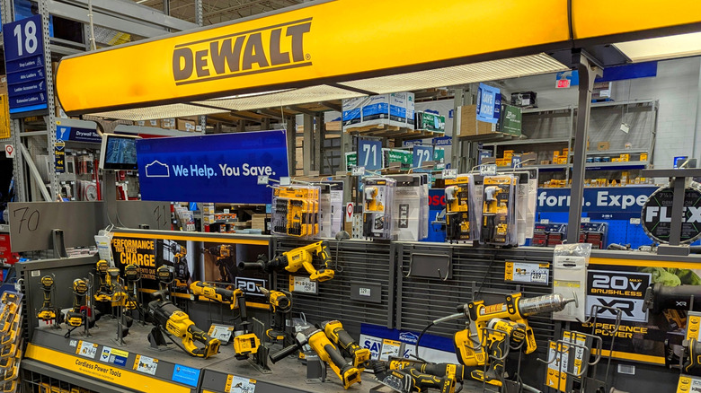 A wide range of DeWalt corded and cordless tools