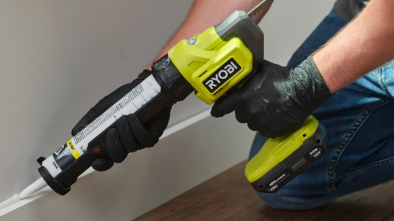 The Ryobi One+ cordless caulking gun