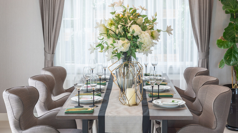 Formal decorated dining room 