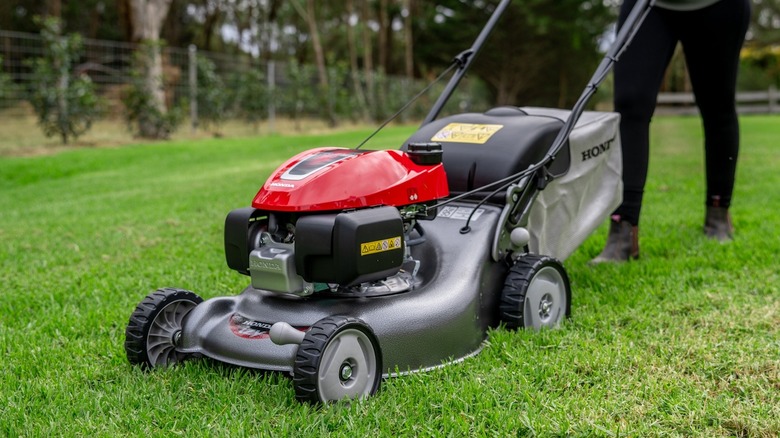 One of the HRX range of Honda lawn mowers