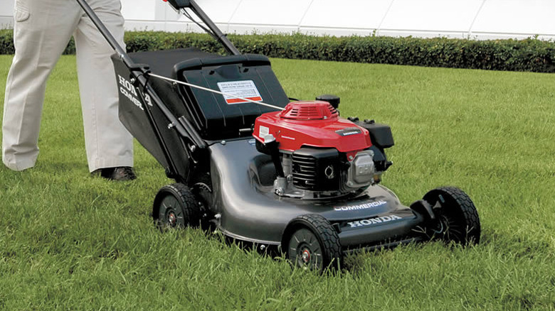 One of the HRC range of commercial Honda lawn mowers