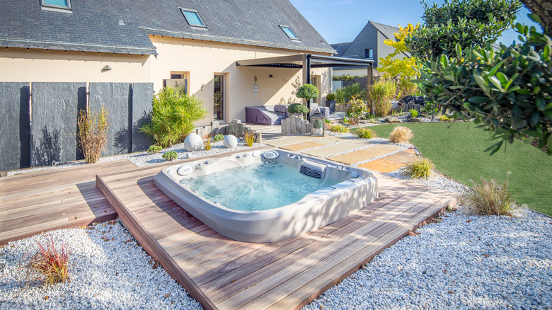 hot tub by house