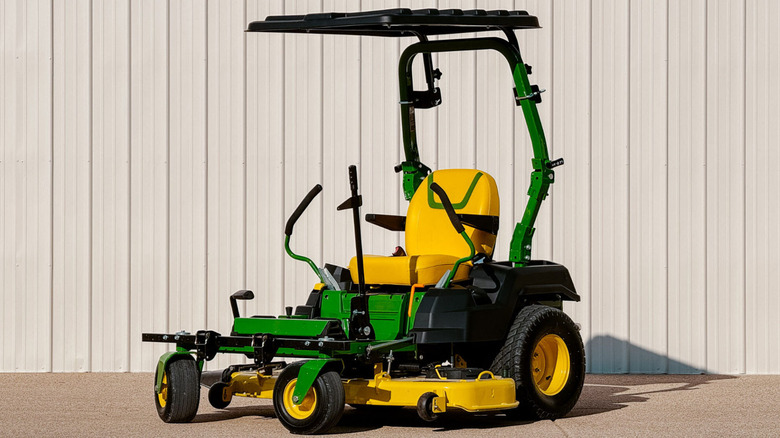 Black colored canopy for zero turn lawn mower