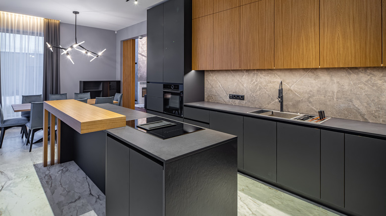 modern kitchen with slate countertops