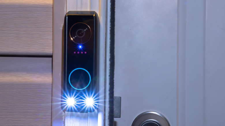 Smart lock camera for facial recognition on a front door