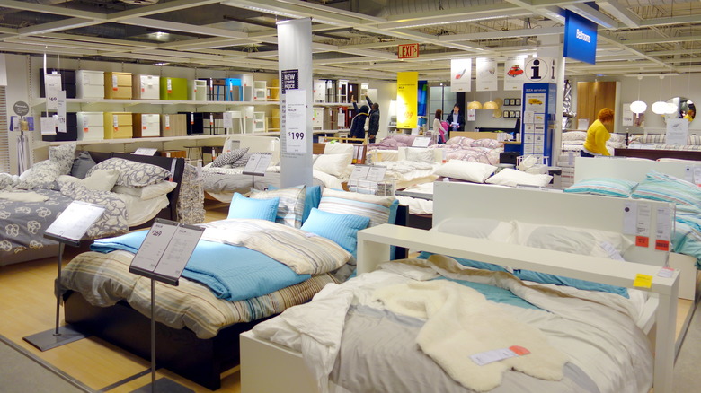 Ikea beds in store