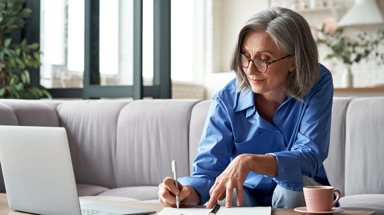 woman working from home