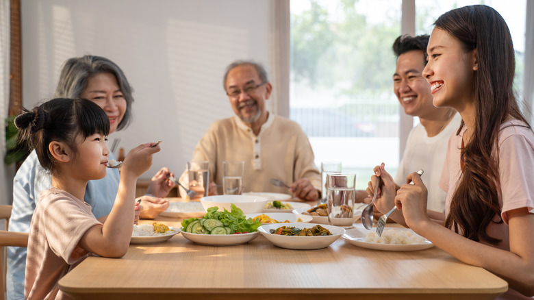 family sharing meal together 