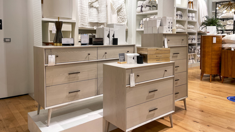 dressers inside West Elm store