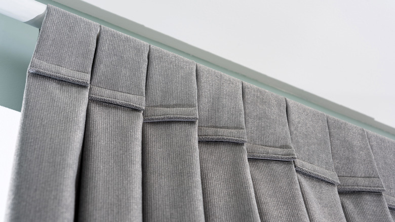 thick gray thermal curtain