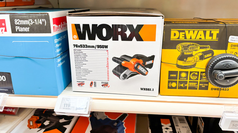 Worx tool in box at hardware store