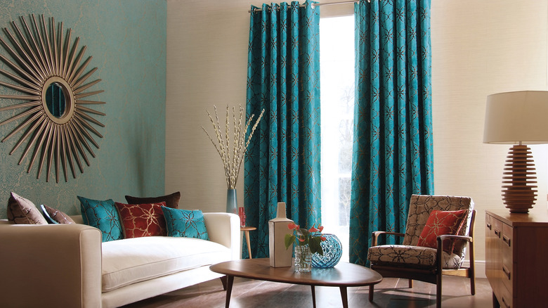 Turquoise blue curtains