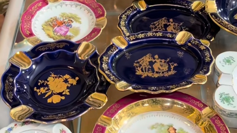close up of different kinds of French Limoges