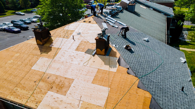 roofers installing new roof