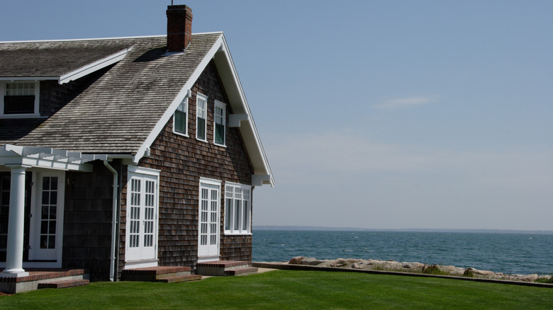 Beach house on coast