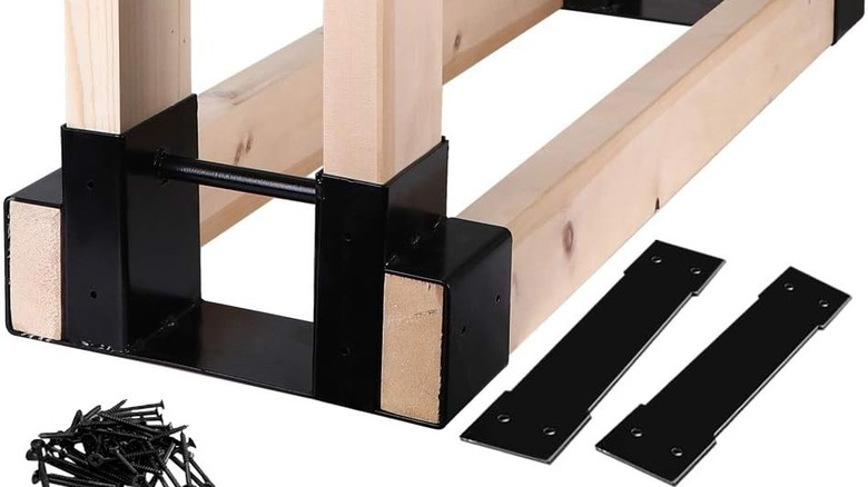 Mofeez outdoor firewood storage rack bracket kit
