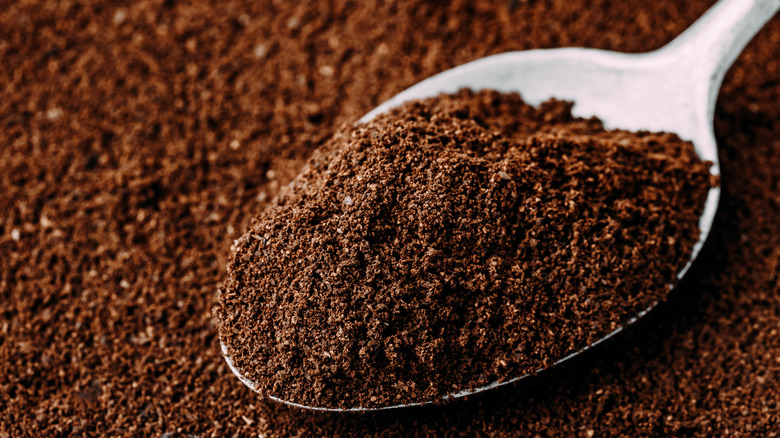 Close up of coffee grounds