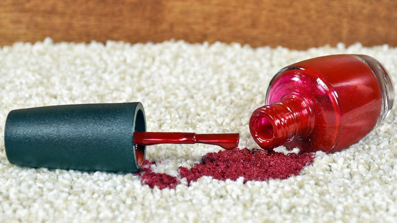 spilled nail polish on carpet