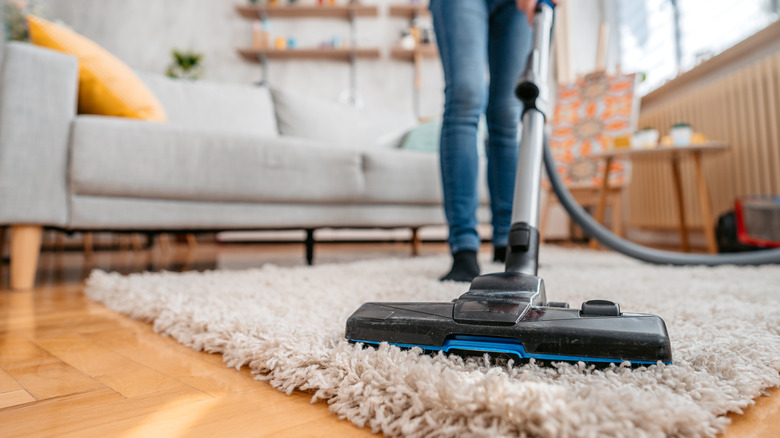 Woman vacuuming
