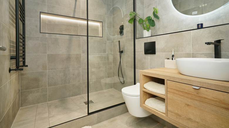 A clean, modern bathroom without clutter