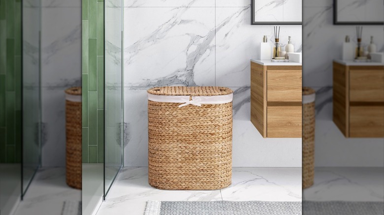 Seville Classics' Handwoven Water Hyacinth Laundry Hamper