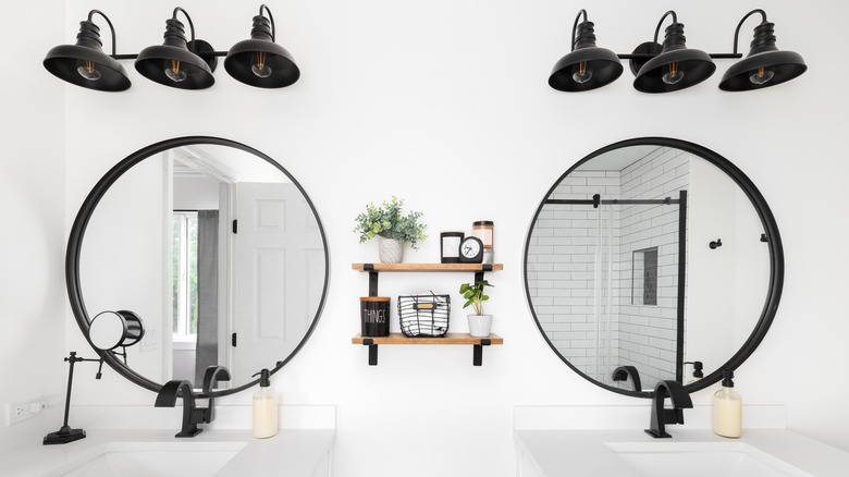 Dual barn light vanity