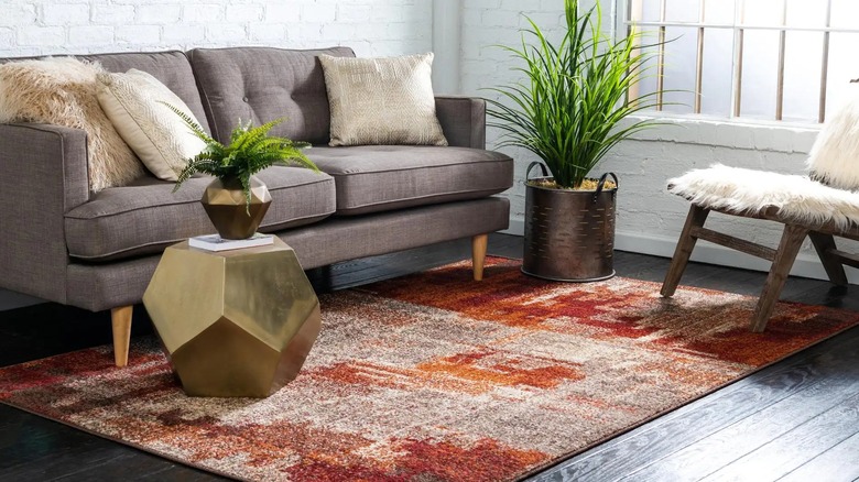 Area rug in living room
