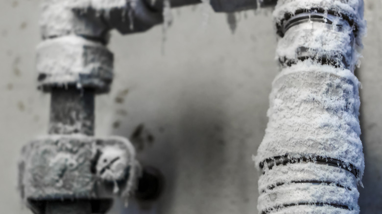 frozen pipes in a home basement