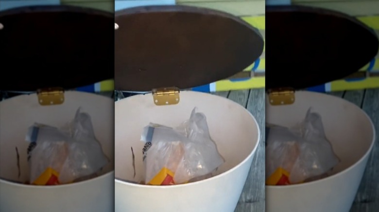 storage made from a plastic planter