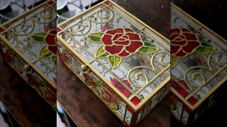 A box with faux stained glass