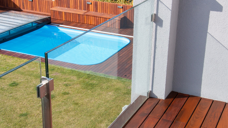 Glass fencing around a balcony during the day