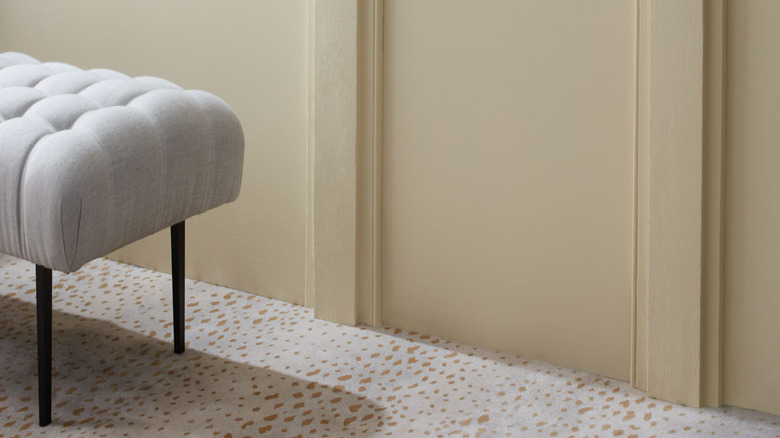 Beige walls in a minimalist living space.