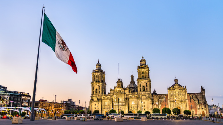 Mexican flag in Mexico City