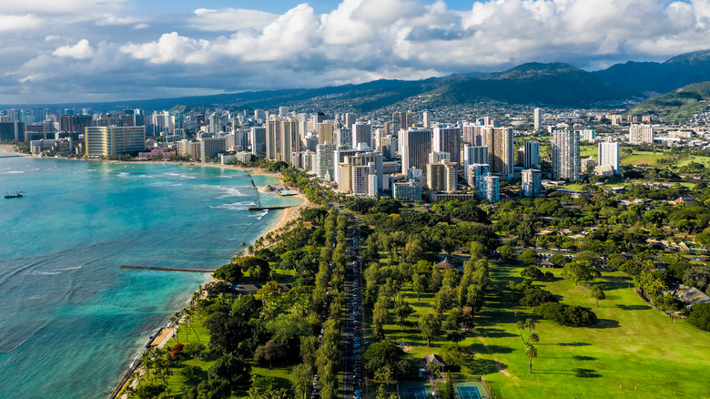 Aerial view of Oahu, HI