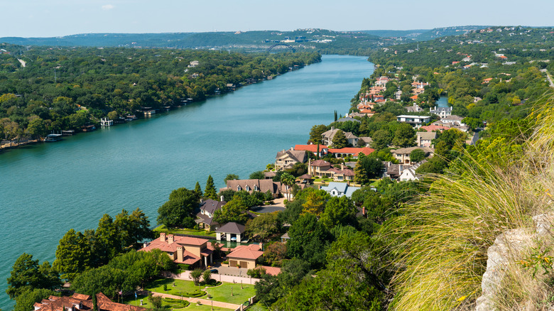 river and cliffs in austin