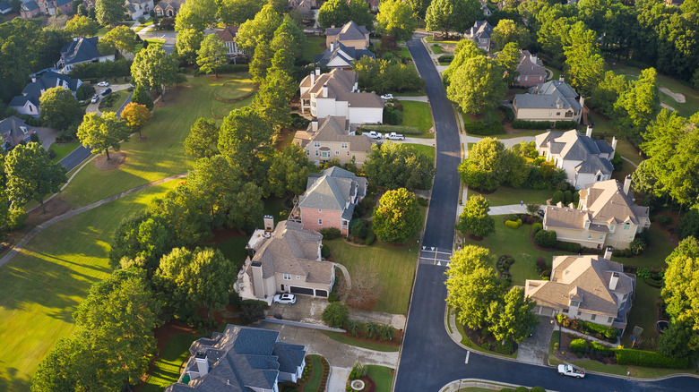 aerial view of subdivision