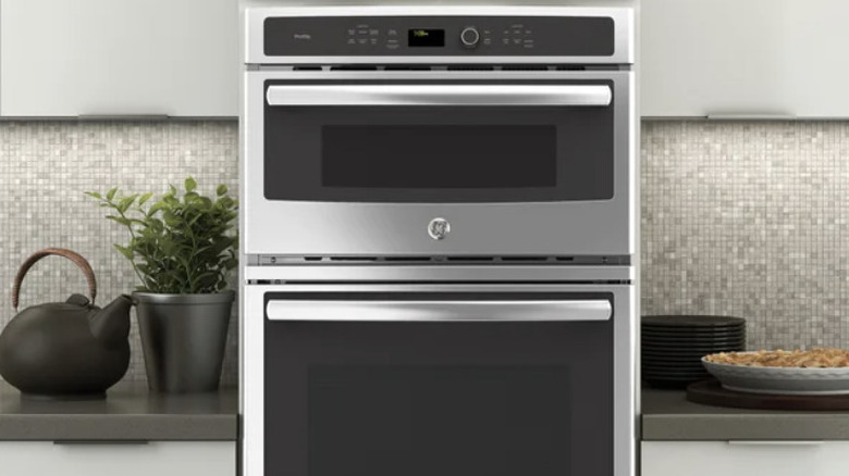 GE Profile double wall oven in a kitchen