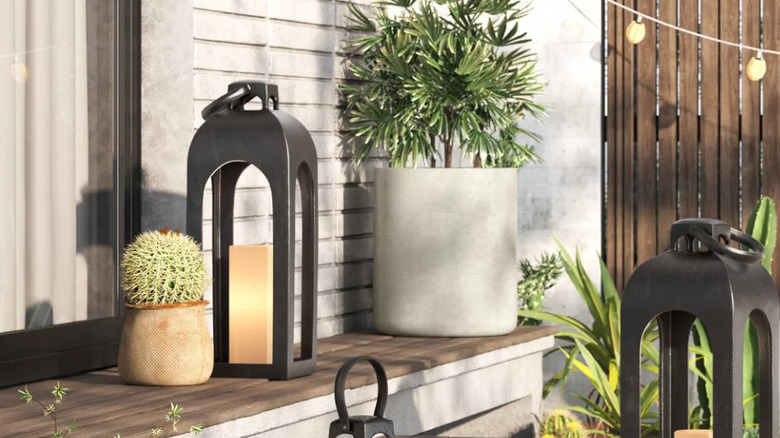 Threshold's Pillar Cast Aluminum Outdoor Lantern Candle Holder.