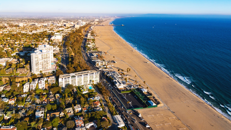 Ariel footage of beach